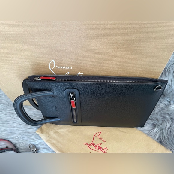 NEW! CHRISTIAN LOUBOUTIN Spiked TricTrac Portfolio Convertible Bag - Picture 7 of 14